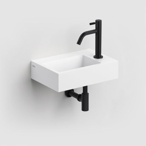 Clou Aluite lave-mains - 36x24.5x9cm - trou robinet droite - sans trop-plein - blanc mat SW9363