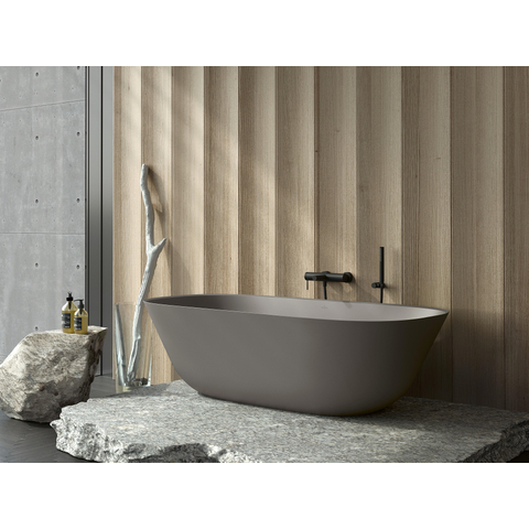 Villeroy & Boch Theano baignoire îlot duo - 175x80cm - Acrylique quaryl - ovale - gris mat SW762289