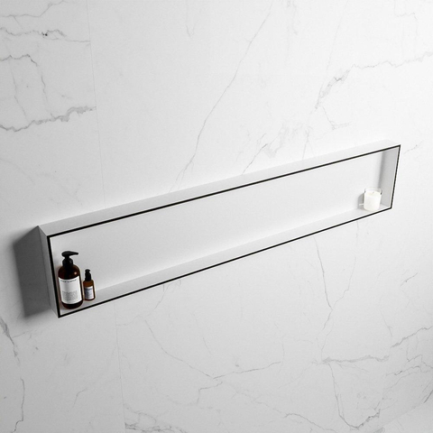 Mondiaz Easy nis 29.5x149.5x8cm voor Inbouw/opbouw 1 open vak Solid surface Talc/Urban SW643714