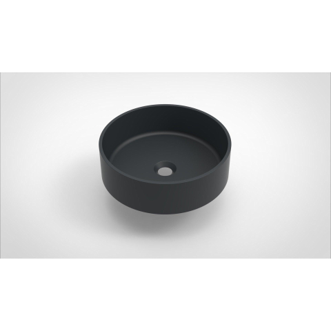 Arcqua Case waskom - 40x40cm - Rond - Cast marble Antraciet Mat SW767308