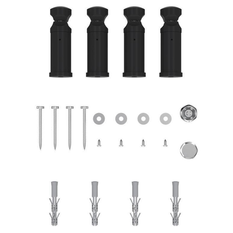 Rosani Classic/Avant kit de suspension ensemble de 4 pièces y compris matériel de fixation noir SW729090