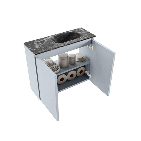 MONDIAZ TURE-DLUX Meuble de toilettes 60cm Clay. Lavabo EDEN Lava position à droite. Avec 1 trou de robinet. SW1105194