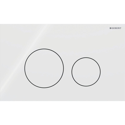 Geberit Sigma40 bedieningsplaat - 2-toets spoeling - extra dun - ronde knoppen - glas - glans wit SW1237193