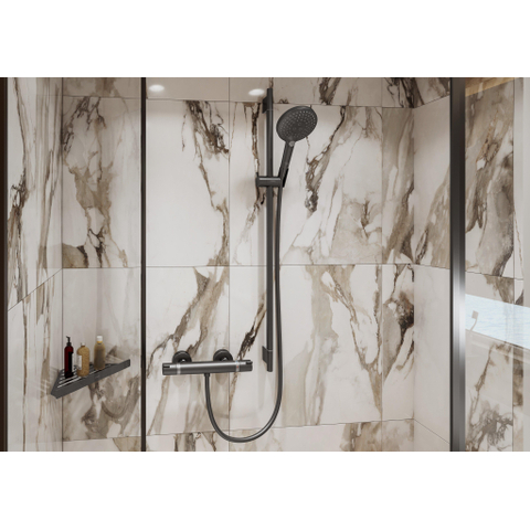 Hansgrohe Unica Glijstang S puro - 65 cm - met doucheslang - geborsteld zwart chroom SW295825
