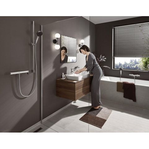 Hansgrohe Vivenis ééngreeps wastafelmengkraan 110 met pop-up trekwaste zwart mat SW642490
