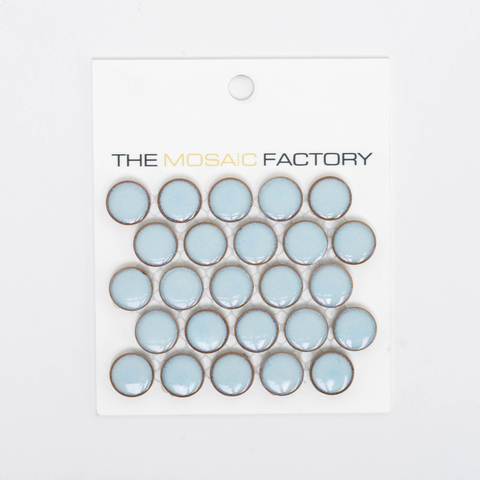 ÉCHANTILLON The Mosaic Factory Venice Pennyround mosaïque carrelage 1.9x0.5cm carrelage mural pour intérieur et extérieur Rond Céramique Gris Bleu SW862214