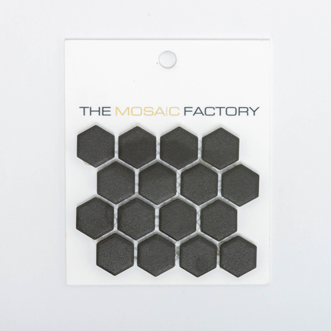 ÉCHANTILLON The Mosaic Factory London carreau mosaïque 2.3x2.6x0.5cm pour sol pour intérieur et extérieur Hexagone Céramique Noir SW862053