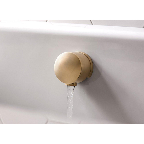 Crosswater MPRO inbouw thermostatisch badkraan horizontaal 2 functies met handdouche set inclusief vulcombinatie in geborsteld messing (goud) SW223269