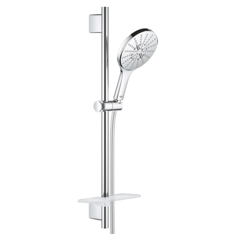GROHE Rainshower Smartactive 150 Ensemble barre de douche - 60cm - douchette ronde - 3 types de jet - flexible de douche lisse - avec porte-savon - chromé SW472301
