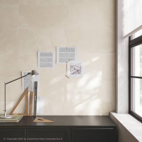 Terravito Solido carrelage mural et de sol - 29.6x59.5cm - 8mm - rectifié - aspect pierre naturelle - beige SW863178