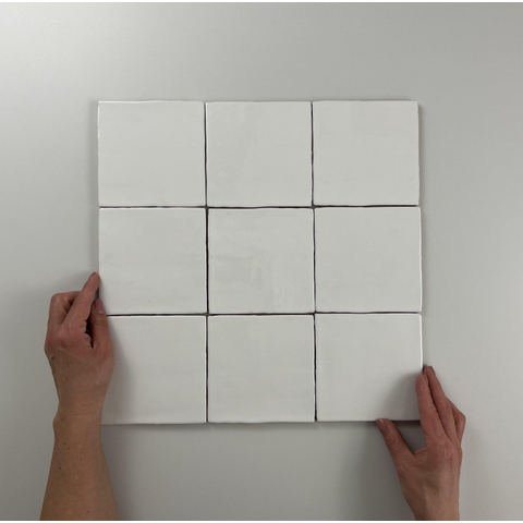 ÉCHANTILLON Kerabo Carreau mural carreaux blancs hollandais anciens blanc 13x13 cm Vintage Brillant Blanc SW735941