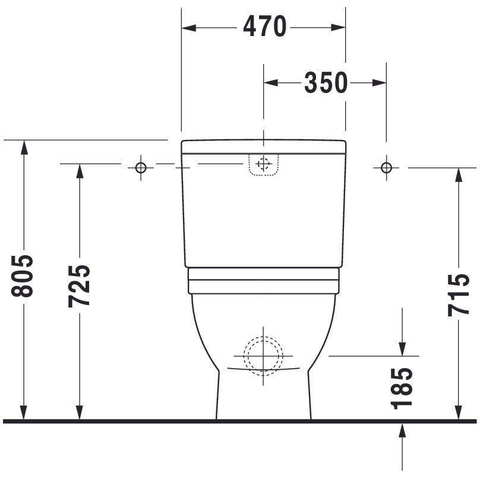 Duravit Starck 3 Duoblokpot - diepspoel PK Big - zonder reservoir - 42x74cm - wit 0290473