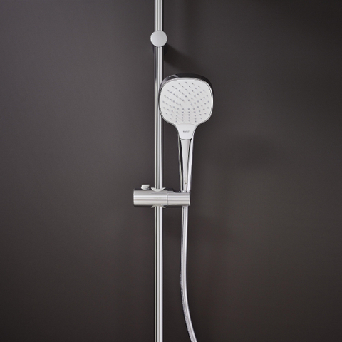 Hansgrohe Croma select e Handdouche Vario - ecosmart 1/2 x - diameter 11cm - met rain turbo rain en intense rain regenstraal wit/chroom - wit chroom 0605330