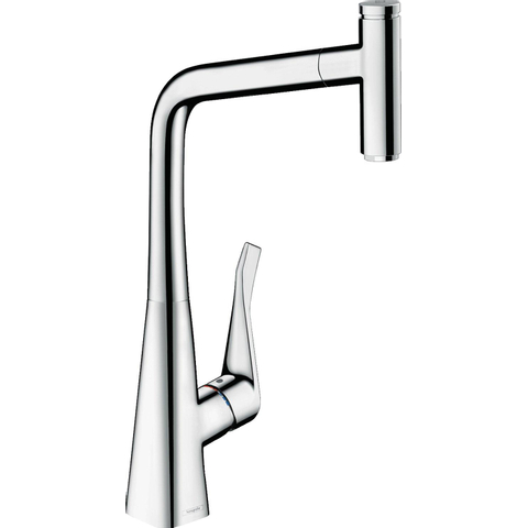 Hansgrohe Metris Select M71 - select - 1 greeps keukenmengkraan - 320 met uittrekb uitloop - hoogglans chroom SW528975
