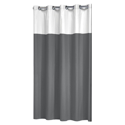 Sealskin Double Rideau douche 180x200cm polyester blanc gris SW23148