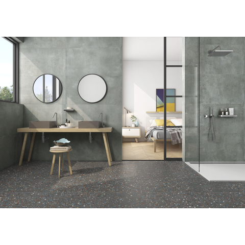 Terravito Hovano Carrelage de sol et de mur - 60x120cm - rectifié - noir mat SW928412