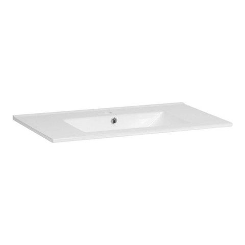 Saniclass Holz Frame Ensemble meuble de salle de bains - 80x45x40cm - 1 tiroir - 1 lavabo - 1 trou de robinet - trop-plein - Chêne naturel SW1441872