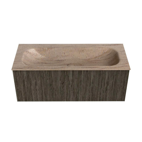 MONDIAZ KURVE-DLUX Meuble de salle de bains 110cm couleur Shadow avec 1 tiroir et 0 porte. Lavabo BIG MEDIUM Milieu 1 trou de robinet Saba. SW1433251