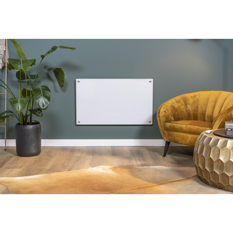 Eurom Mon Soleil 450 Verre Wifi Chauffage infrarouge 60x100x6cm 450watt Suspendu Verre Blanc SW482143
