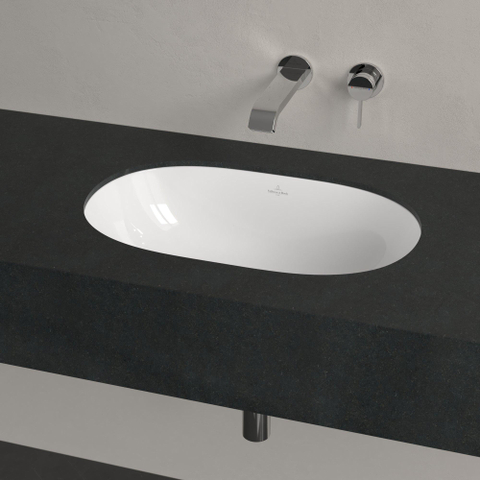Villeroy & Boch O.novo onderbouwwastafel - 53x32cm - met overloop - zonder kraangatbank CeramicPlus - White Alpine (glans wit) 0124157