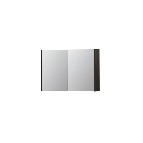 INK SPK1 Spiegelkast - 90x14x60cm - 2 deuren - dubbelzijdige Spiegel - schakelaar en stopcontact - MFC Intens eiken SW493612
