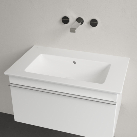 Villeroy & Boch venticello meubelwastafel - 800x500mm - met kraangat - met overloop CeramicPlus - White Alpine (glans wit) 1025143
