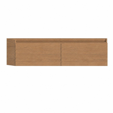 HR Badmeubelen wastafelkast -2 laden - greeploos met greeplijst in kleur - 120x30x45cm - honey SW1262413