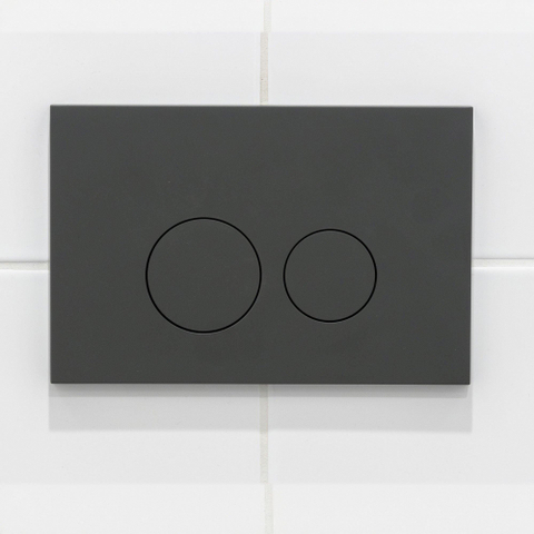 QeramiQ Push Bedieningsplaat - voor Geberit UP320 inbouwreservoir - dualflush - ronde knoppen - kunststof - mat antraciet TWEEDEKANS OUT13956