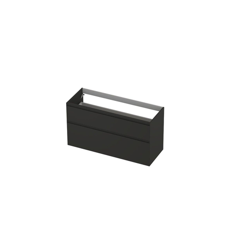 Ink meuble 2 tiroirs sans poignée laqué 45gr a symétrique 120x65x45cm mat anthracite SW693350