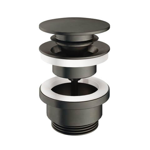 Hotbath Mate Clickplug - met schroef rond - verouderd ijzer (zwart) SW74456