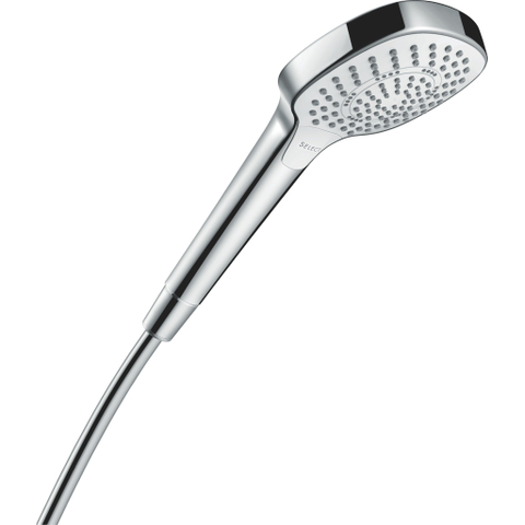 Hansgrohe Croma select e Handdouche Multi - ecosmart 1/2 x - diameter 11cm - met soft rain intense rain en massagestraal wit/chroom - wit chroom 0605327