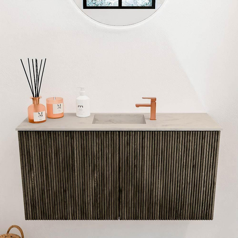 Mondiaz JOYA-DLUX 80cm toiletmeubel - kleur Shadow - Wastafel FAYE positie Midden 1 kraangat kleur Opalo. SW1422924