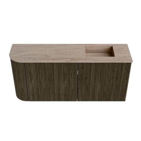 Mondiaz JOYA-DLUX 91.6cm toiletmeubel - ronding links kleur Shadow - Wastafel FAYE positie Rechts 1 kraangat kleur Saba. SW1425150