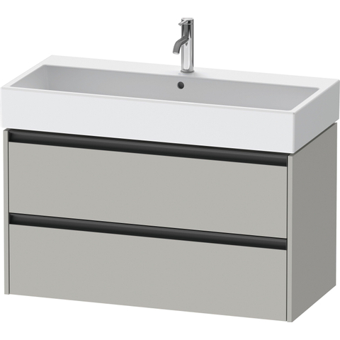 Duravit Ketho.2 Wastafelonderbouwkast - met 2 laden - 98.4x46x54.9cm - met grepen antraciet - betongrijs mat SW771982