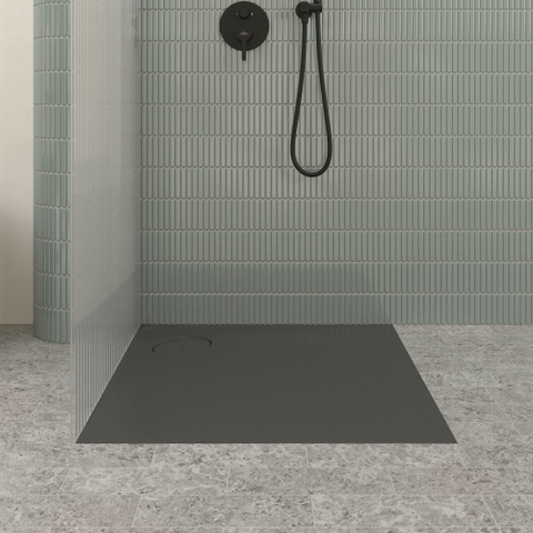 Villeroy & Boch Ecora douchebak - 80x80x3.5cm - hoekafvoer - anthracite (antraciet) SW1558888
