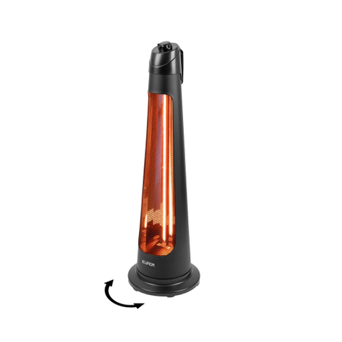 Eurom Chauffage de terrasse Q-Tower 1200 15m2 1200 watt Noir SW877014