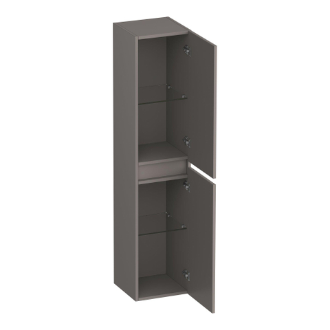 BRAUER Joy Wavy Hoge kast - 160x35x35cm - 1 deur - links- of rechtsdraaiend - greeploos - mat taupe SW1201289