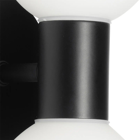 QAZQA Cederic wandlamp 8x20.4x11.3cm - 2 lichts - horizontaal/verticaal - IP44 - mat zwart SW1187220