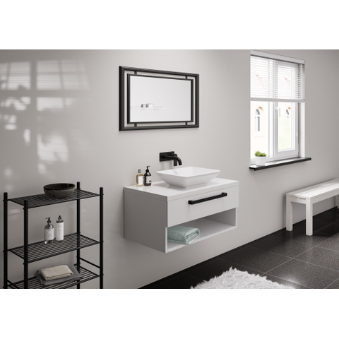 Hansgrohe Vernis Shape 1 greeps wastafelkraan - inbouw - voor wandmontage - voorsprong 20 - 7 cm - mat zwart SW651488