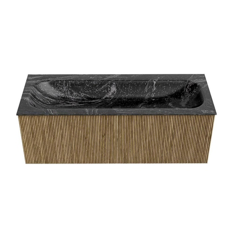 Mondiaz KURVE-DLUX Ensemble de meuble de salle de bains - 120x46x40cm - 1 tiroir - vasque solid surface - central - 2 trous de robinet - Dusk SW1415537