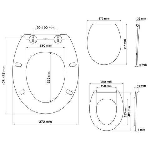 Tiger Blade toiletzitting - 37.2x44.7cm - rond - softclose - quick release - glans wit SW877138