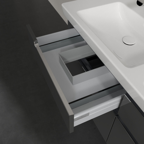 Villeroy & Boch Subway 2.0 wastafelonderkast - 128.7x59x44.9cm - glans grijs SW118762