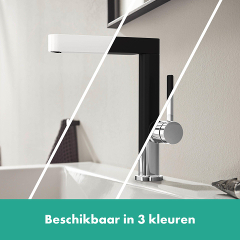 Hansgrohe Finoris 1 greeps wastafelkraan - 230 draaibare uitloop - met afvoerplug - mat zwart SW651024