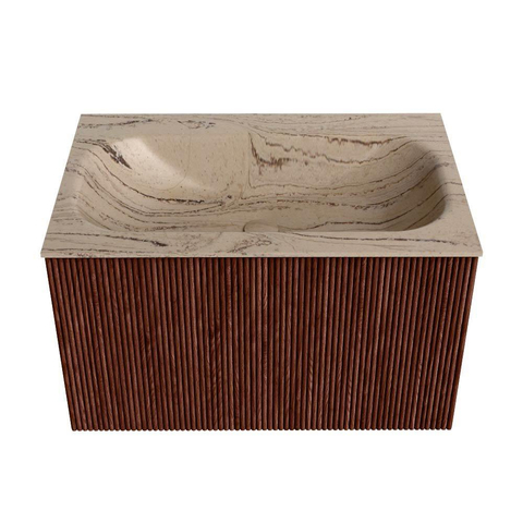 MONDIAZ KURVE-DLUX Meuble de salle de bains 70cm couleur Ruby avec 1 tiroir et 0 portes. Lavabo BIG SMALL Central 1 trou de robinet Arena. SW1431483