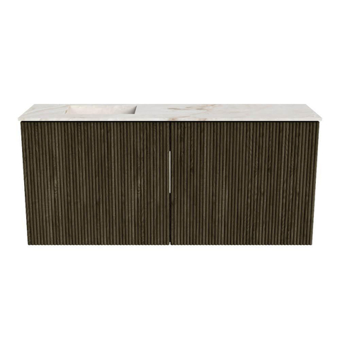 Mondiaz JOYA-DLUX 90cm toiletmeubel - kleur Shadow - Wastafel FAYE positie Links 1 kraangat kleur Frappe. SW1422695