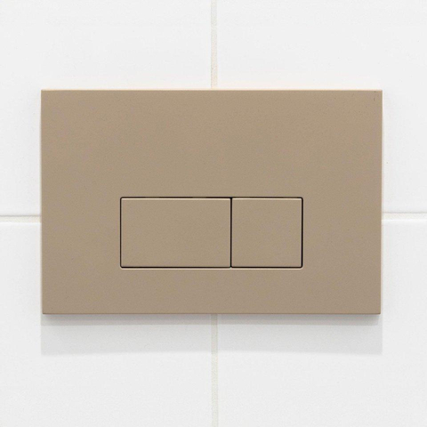 QeramiQ Dely Swirl Pack WC suspendu - 36.3x51.7cm - bâti-support Geberit UP320 - abattant Slim - plaque de commande taupe - boutons rectangulaires - blanc brillant SW1164225