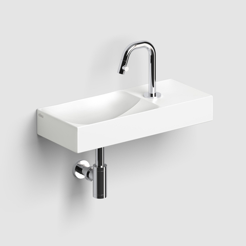 Clou Vale Lave-main 45cm avec trou pour robinet à droite Céramique Blanc mat SW451457
