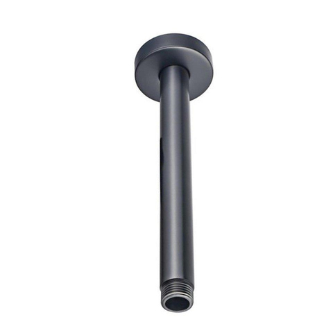 Fortifura Calvi Inbouw Regendoucheset - rond - thermostatisch - plafondarm - 25cm - hoofddouche - staaf handdouche - gladde doucheslang - PVD - geborsteld gunmetal (antraciet) SW1189335