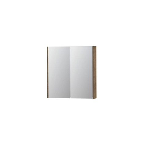 INK SPK2 spiegelkast – 70x74x14 cm – 2 deuren, dubbelzijdige spiegeldeuren – Naturel eiken SW353354