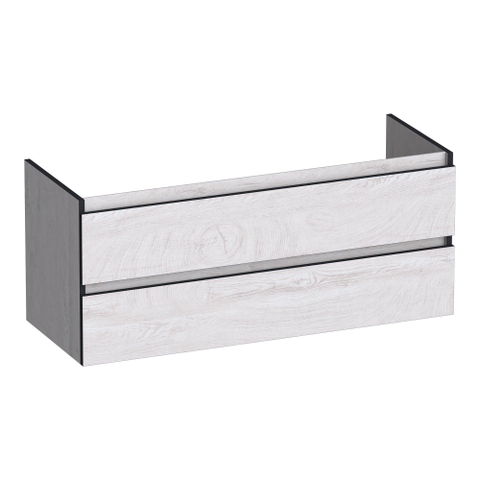 BRAUER Joy Edge meuble sous-lavabo 120 2 tiroirs softclose - sans poignée - 2 découpes pour siphon - Forest Seashell SW1200907